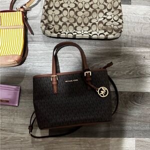 MICHAEL Michael Kors Black Mini Bag with Gold Charm